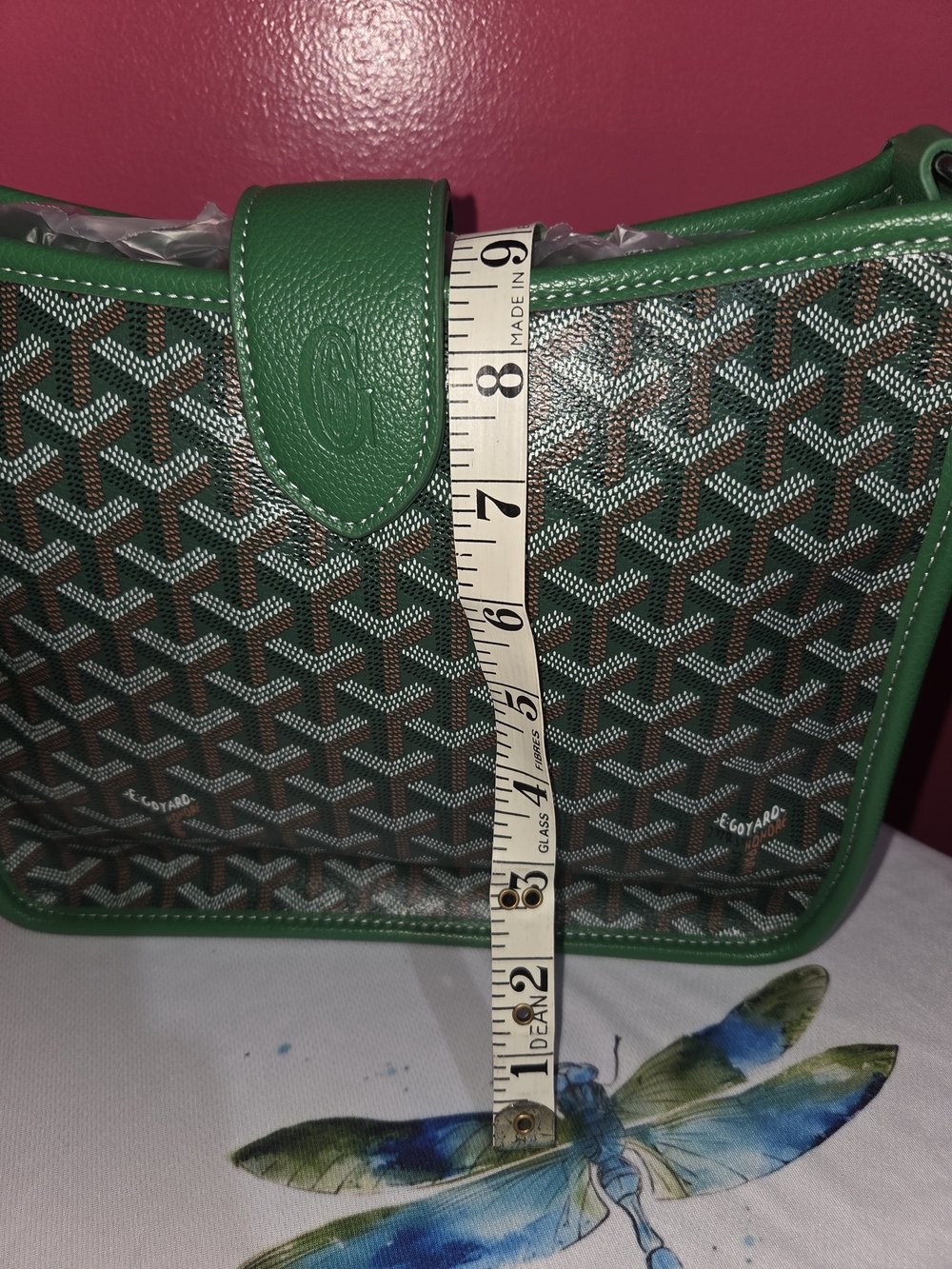 -Inspired Green Canvas Shoulder Bag